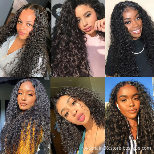 180% Density Brazilian Curly Indian Human Hair Wig Wholesale,Jerry Curl Hair Extension Transparent 5x5 Lace Front Wig For Women